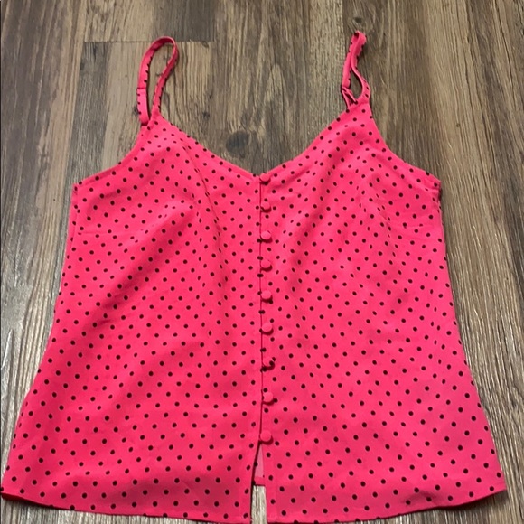 Essential Button Front Tank Hot Dot - Picture 2 of 4